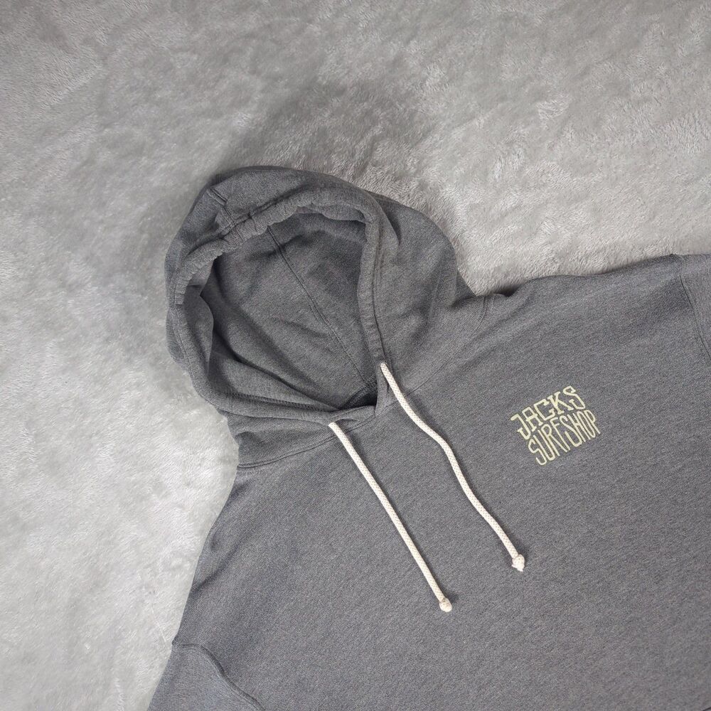 Jacks Surfboards Huntington Beach Surf Shop Grey Pullover Hoodie Medium